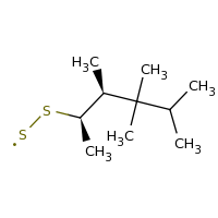 2d structure of {[(2R,3S)-3,4,4,5-tetramethylhexan-2-yl]disulfanyl}sulfanyl