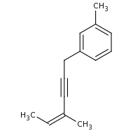 2d structure of 1-methyl-3-[(4Z)-4-methylhex-4-en-2-yn-1-yl]benzene