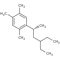 2d structure of 1-[(2R)-4-ethylhexan-2-yl]-2,4,5-trimethylbenzene