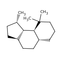 2d structure of (1S,3aR,5aR,9aS,9bS)-1,9,9-trimethyl-dodecahydro-1H-cyclopenta[a]naphthalene