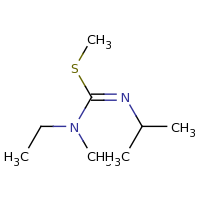 2d structure of (E)-N-ethyl-N-methyl(methylsulfanyl)-N'-(propan-2-yl)methanimidamide