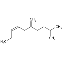 2d structure of (3Z)-9-methyl-6-methylidenedec-3-ene