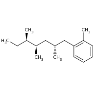 2d structure of 1-methyl-2-[(2R,4R,5R)-2,4,5-trimethylheptyl]benzene