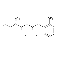 2d structure of 1-methyl-2-[(2R,4S,5S)-2,4,5-trimethylheptyl]benzene