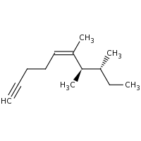 2d structure of (5Z,7R,8R)-6,7,8-trimethyldec-5-en-1-yne