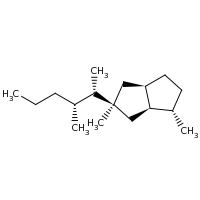 2d structure of (1S,3aR,5S,6aR)-1,5-dimethyl-5-[(2S,3R)-3-methylhexan-2-yl]-octahydropentalene