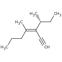 2d structure of (3R,4Z)-4-ethynyl-3,5-dimethyloct-4-ene