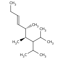 2d structure of (3E,5S,6S)-5,6,8-trimethyl-7-(propan-2-yl)non-3-ene