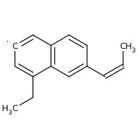 2d structure of 4-ethyl-6-[(1Z)-prop-1-en-1-yl]naphthalen-2-yl