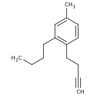 2d structure of 1-(but-3-yn-1-yl)-2-butyl-4-methylbenzene