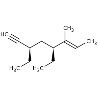 2d structure of (3R,5S,6E)-3,5-diethyl-6-methyloct-6-en-1-yne