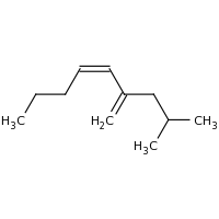 2d structure of (4Z)-8-methyl-6-methylidenenon-4-ene