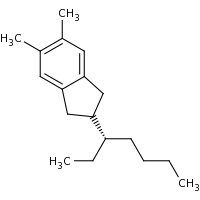 2d structure of 2-[(3S)-heptan-3-yl]-5,6-dimethyl-2,3-dihydro-1H-indene