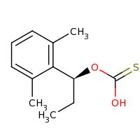 2d structure of [(1S)-1-(2,6-dimethylphenyl)propoxy]-carbothioic O-acid