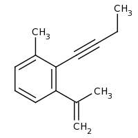 2d structure of 2-(but-1-yn-1-yl)-1-methyl-3-(prop-1-en-2-yl)benzene