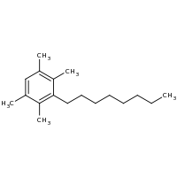 2d structure of 1,2,4,5-tetramethyl-3-octylbenzene