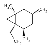 2d structure of (1R,2R,4R,6R)-1-ethyl-2,4,6-trimethylbicyclo[4.1.0]heptane
