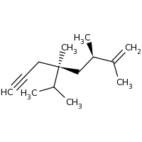 2d structure of (3R,5R)-2,3,5-trimethyl-5-(propan-2-yl)oct-1-en-7-yne