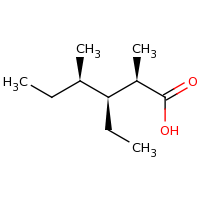2d structure of (2R,3S,4R)-3-ethyl-2,4-dimethylhexanoic acid