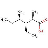 2d structure of (2S,3S,4R)-3-ethyl-2,4-dimethylhexanoic acid