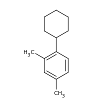 2d structure of 1-cyclohexyl-2,4-dimethylbenzene