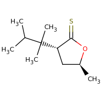 2d structure of (3R,5S)-3-(2,3-dimethylbutan-2-yl)-5-methyloxolane-2-thione