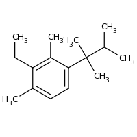 2d structure of 1-(2,3-dimethylbutan-2-yl)-3-ethyl-2,4-dimethylbenzene