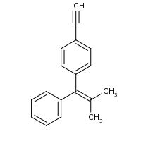 2d structure of 1-ethynyl-4-(2-methyl-1-phenylprop-1-en-1-yl)benzene