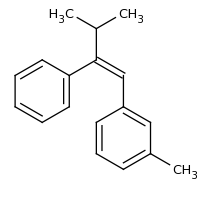 2d structure of 1-methyl-3-[(1Z)-3-methyl-2-phenylbut-1-en-1-yl]benzene