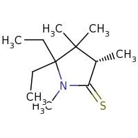2d structure of (3S)-5,5-diethyl-1,3,4,4-tetramethylpyrrolidine-2-thione