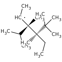 2d structure of (3S,4R)-4-ethyl-3,4,5,5-tetramethyl-3-(propan-2-yl)hexan-2-yl