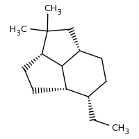 2d structure of (1S,4S,7S,8S,11R)-8-ethyl-3,3-dimethyltricyclo[5.3.1.0^{4,11}]undecane