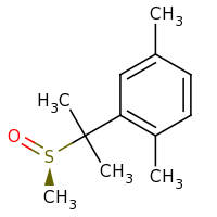 2d structure of 2-{2-[(R)-methanesulfinyl]propan-2-yl}-1,4-dimethylbenzene
