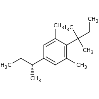2d structure of 5-[(2R)-butan-2-yl]-1,3-dimethyl-2-(2-methylbutan-2-yl)benzene