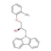 2d structure of (2R)-1-(9H-carbazol-9-yl)-3-(2-methylphenoxy)propan-2-ol