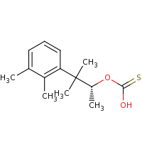 2d structure of {[(2R)-3-(2,3-dimethylphenyl)-3-methylbutan-2-yl]oxy}-carbothioic O-acid