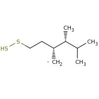 2d structure of (2R)-4-disulfanyl-2-[(2R)-3-methylbutan-2-yl]butyl