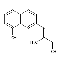 2d structure of 1-methyl-7-[(1E)-2-methylbut-1-en-1-yl]naphthalene