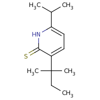 2d structure of 3-(2-methylbutan-2-yl)-6-(propan-2-yl)-1,2-dihydropyridine-2-thione
