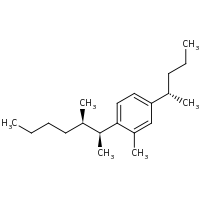 2d structure of 2-methyl-1-[(2S,3R)-3-methylheptan-2-yl]-4-[(2S)-pentan-2-yl]benzene