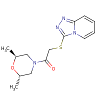 2d structure of 1-[(2S,6S)-2,6-dimethylmorpholin-4-yl]-2-{[1,2,4]triazolo[4,3-a]pyridin-3-ylsulfanyl}ethan-1-one