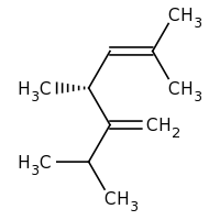 2d structure of (4R)-2,4,6-trimethyl-5-methylidenehept-2-ene
