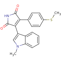 2d structure of 3-(1-methyl-1H-indol-3-yl)-4-[4-(methylsulfanyl)phenyl]-2,5-dihydro-1H-pyrrole-2,5-dione