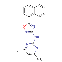 2d structure of 4,6-dimethyl-N-[5-(naphthalen-1-yl)-1,2,4-oxadiazol-3-yl]pyrimidin-2-amine
