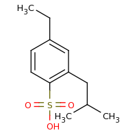 2d structure of 4-ethyl-2-(2-methylpropyl)benzene-1-sulfonic acid