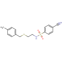 2d structure of 4-cyano-N-(2-{[(4-methylphenyl)methyl]sulfanyl}ethyl)benzene-1-sulfonamide