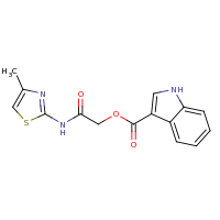 2d structure of [(4-methyl-1,3-thiazol-2-yl)carbamoyl]methyl 1H-indole-3-carboxylate