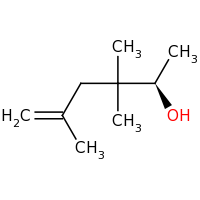 2d structure of (2R)-3,3,5-trimethylhex-5-en-2-ol