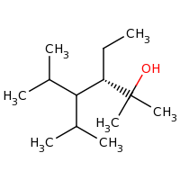 2d structure of (3S)-3-ethyl-2,5-dimethyl-4-(propan-2-yl)hexan-2-ol