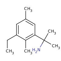 2d structure of 2-(3-ethyl-2,5-dimethylphenyl)propan-2-amine